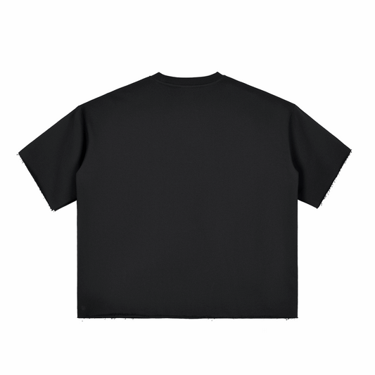 RiCHJVNKIE SOCIETY Boxy Half-Sleeve Raw-Edge T-Shirt ODMPOD