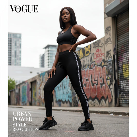 PRETTYJUNKIE Side Script Leggings Pretty Junkie Apparel