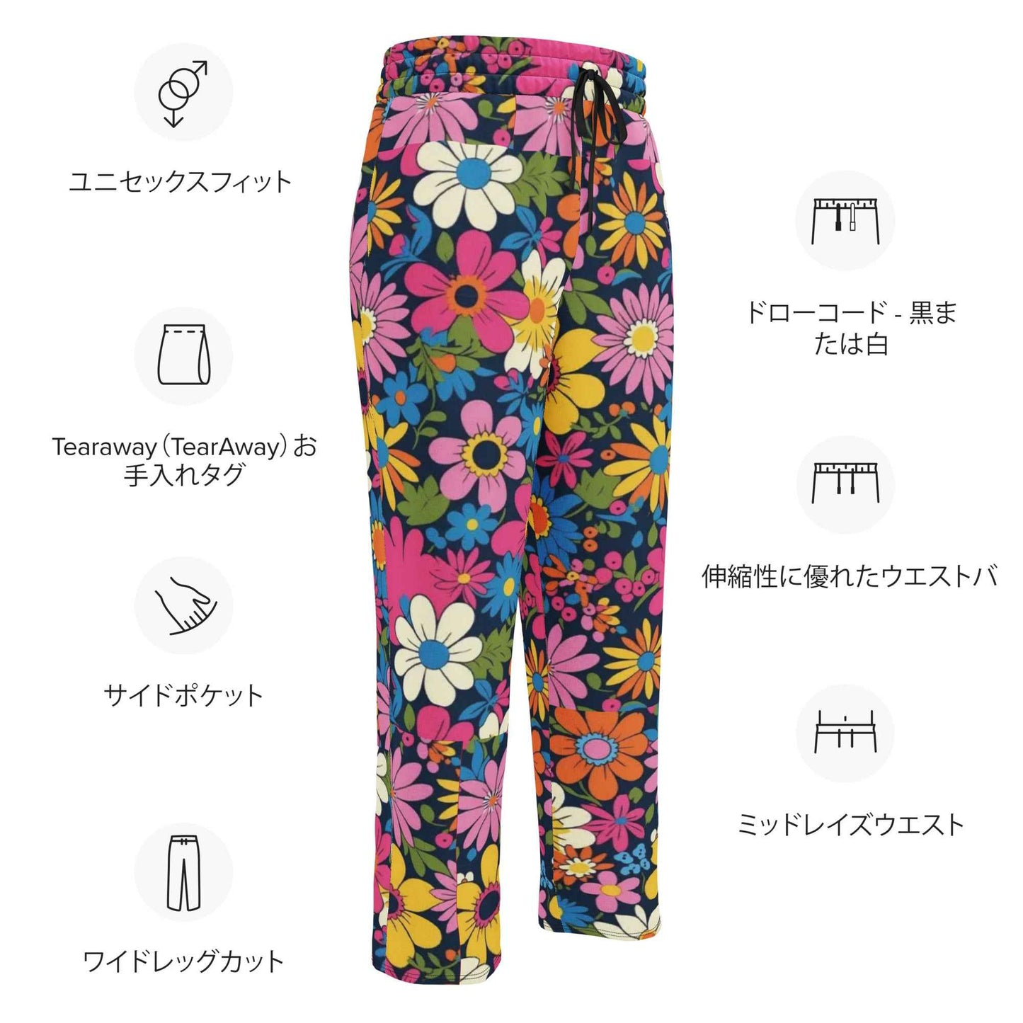Vintage Bloom Wide-leg joggers Pretty Junkie Apparel