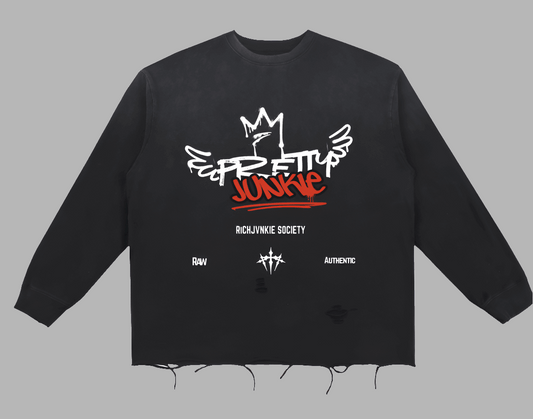 PrettyJunkie Snow-Wash Long Sleeve – Everyday Heavy Hit ODMPOD