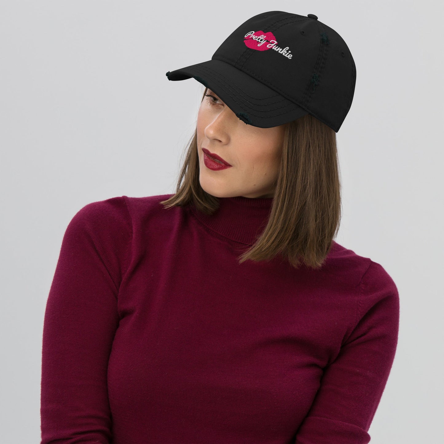 KissMe Distressed Dad Hat Pretty Junkie Apparel