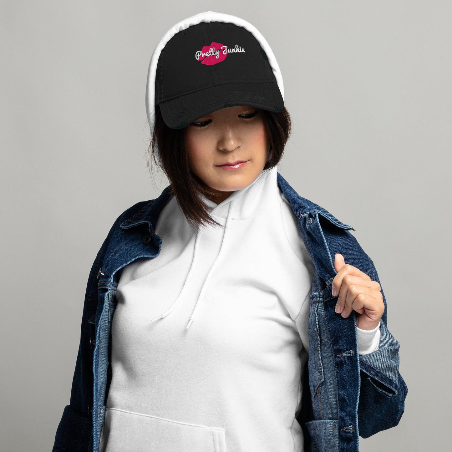 KissMe Distressed Dad Hat Pretty Junkie Apparel