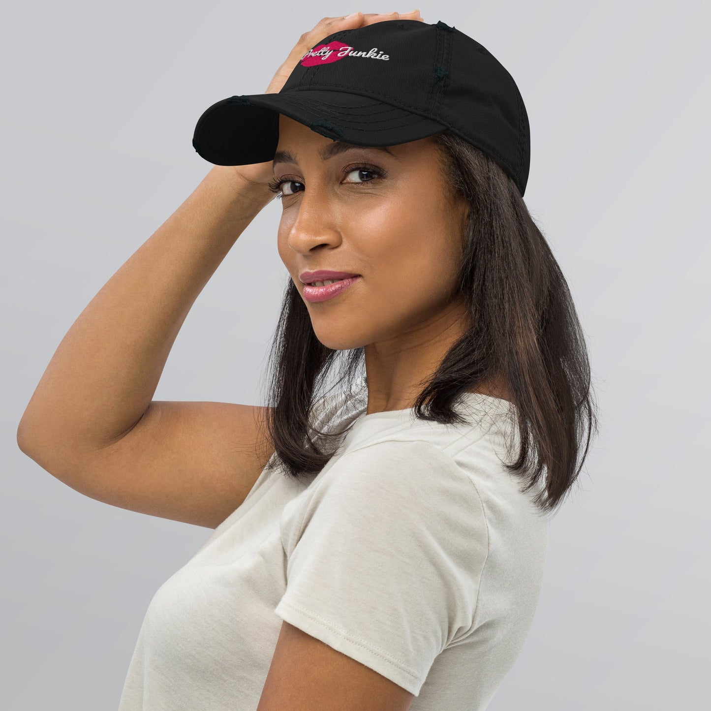 KissMe Distressed Dad Hat Pretty Junkie Apparel
