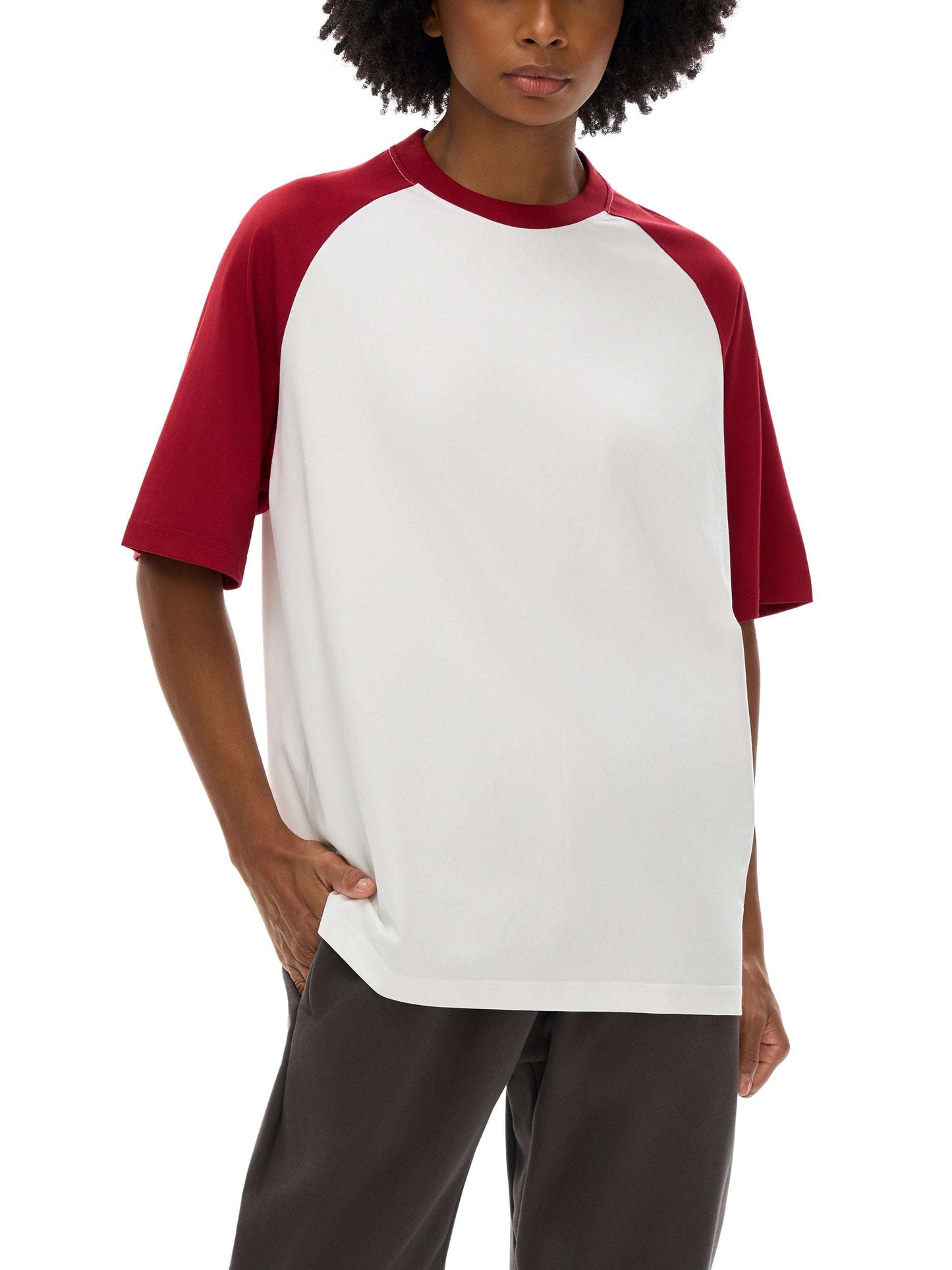 Color-Blocked Raglan Sleeve T-Shirt ODMPOD