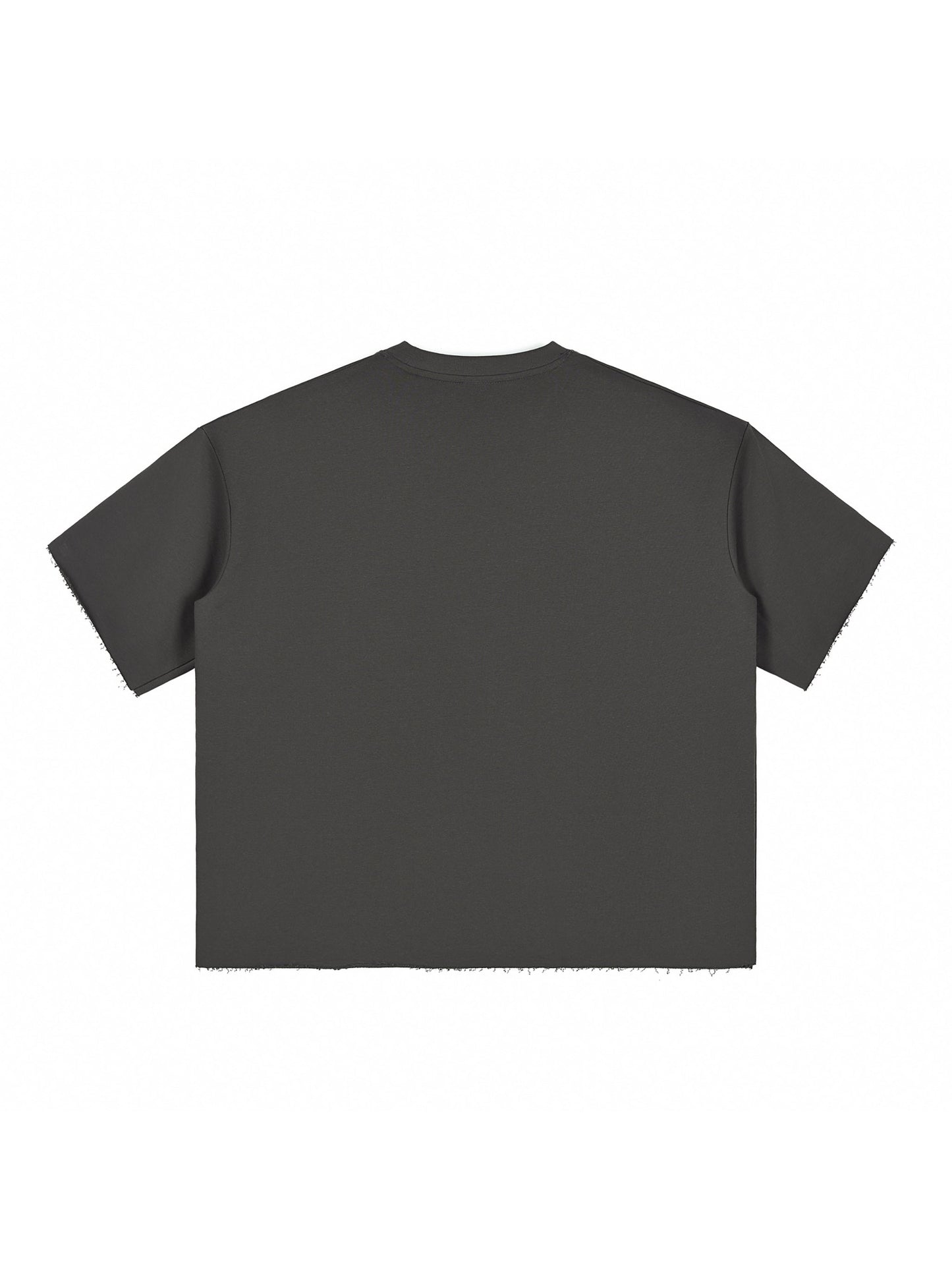 RiCHJVNKIE SOCIETY Boxy Half-Sleeve Raw-Edge T-Shirt ODMPOD