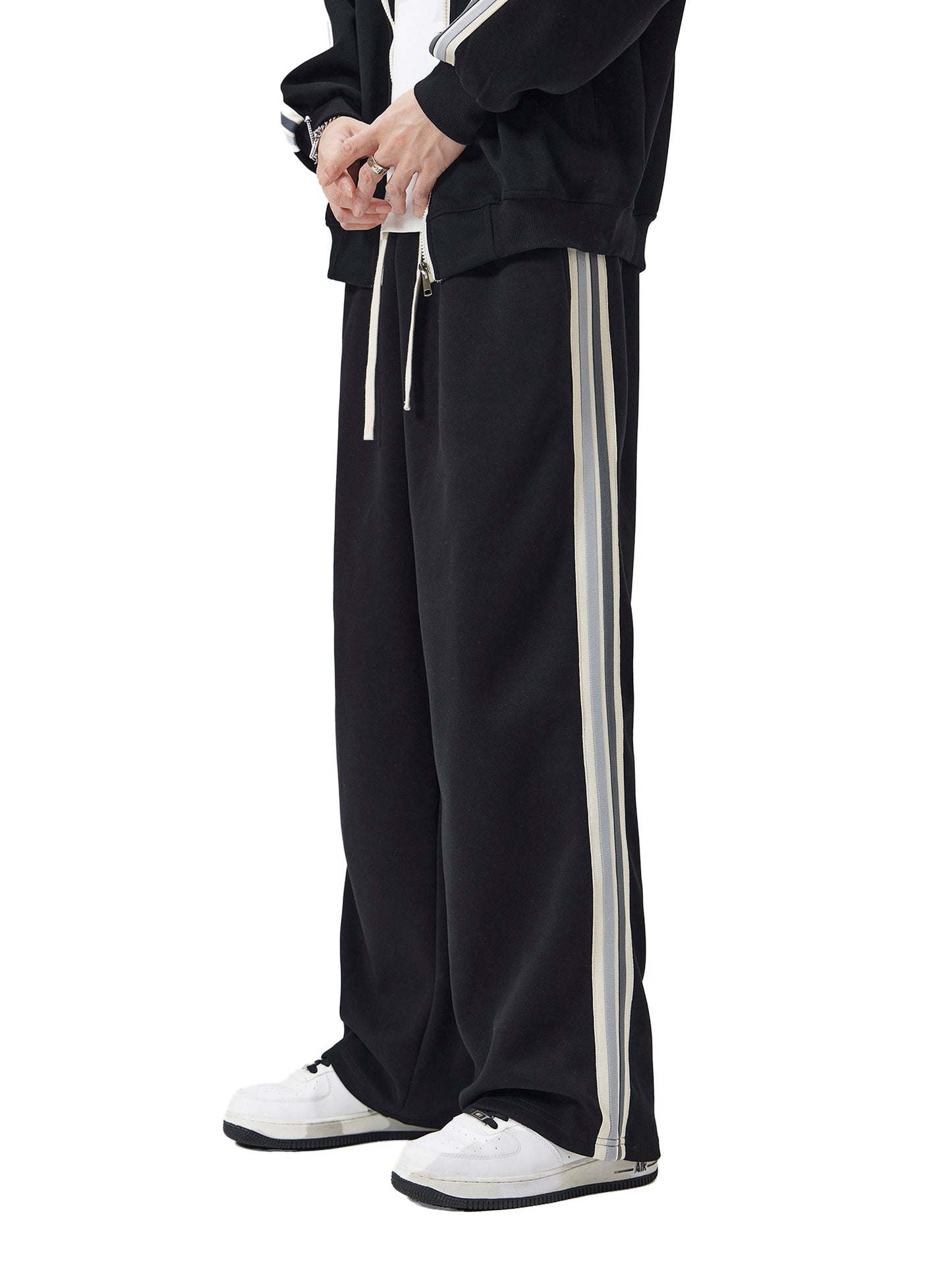 Contrast Side-Stripe Straight-Leg Pants ODMPOD