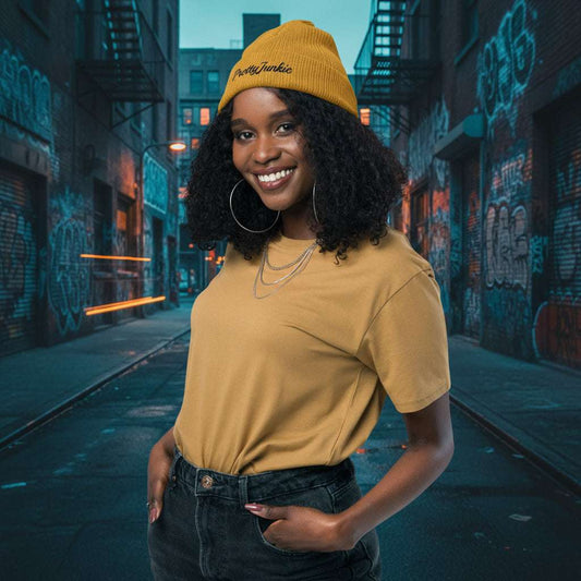 PrettyJunkie Organic Ribbed Beanie – Yellow Heat Pretty Junkie Apparel