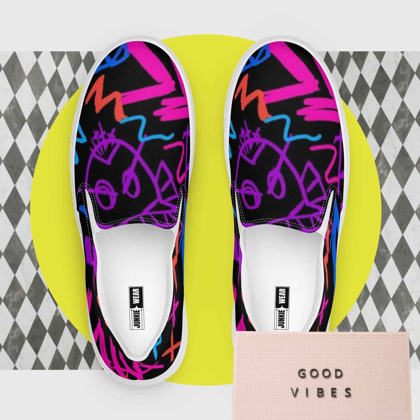 ColorPop Pencil Punk Sketch Slip-Skate On Shoes Pretty Junkie Apparel
