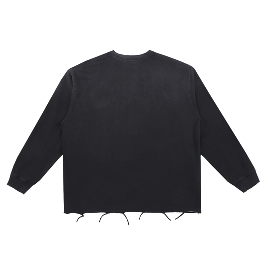 Snow Wash Raw Edge Cotton T-Shirt ODMPOD