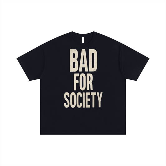 RiCHJVNKIE SOCIETY Bad for Society Oversized Cotton T-Shirt ODMPOD