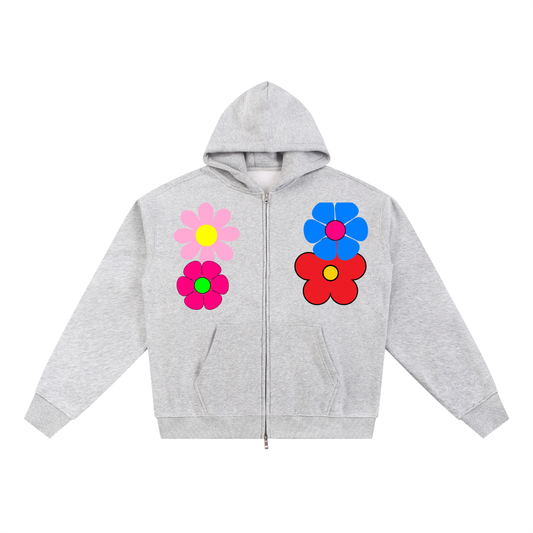Flower Power Essential Fleece Zip-Through Hoodie ODMPOD