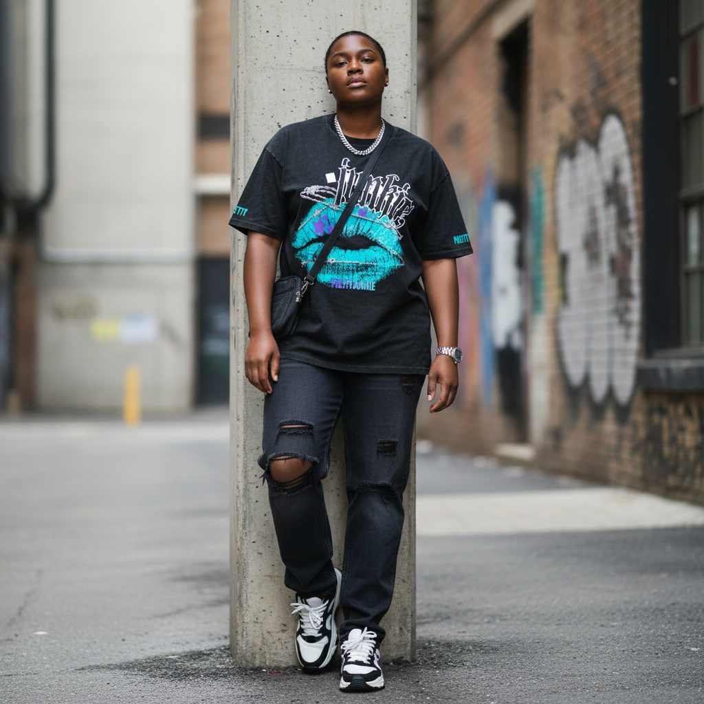 Blue Kiss Oversized Cotton T-Shirt