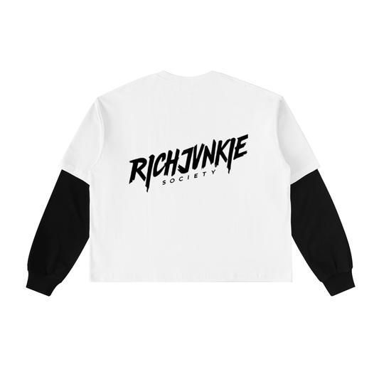 New! RJS Collection Oversized Layered Sweatshirt ODMPOD
