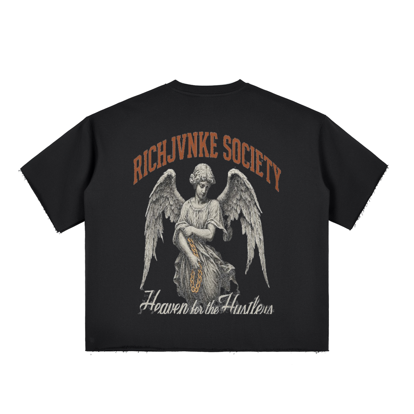 RICHJVNKIE SOCIETY Boxy Raw-Edge T-Shirt ODMPOD