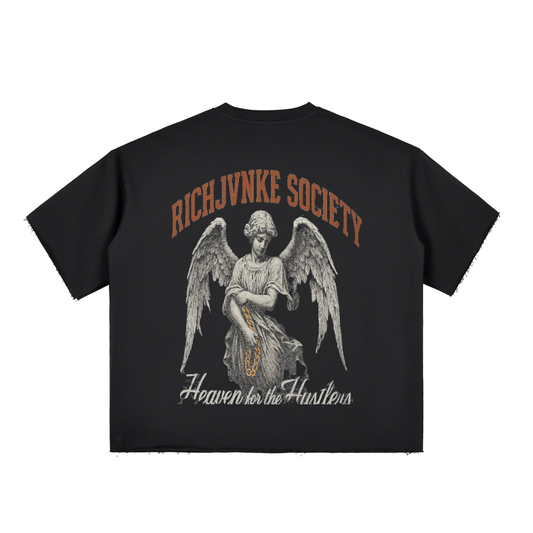 RICHJVNKIE SOCIETY Boxy Raw-Edge T-Shirt ODMPOD