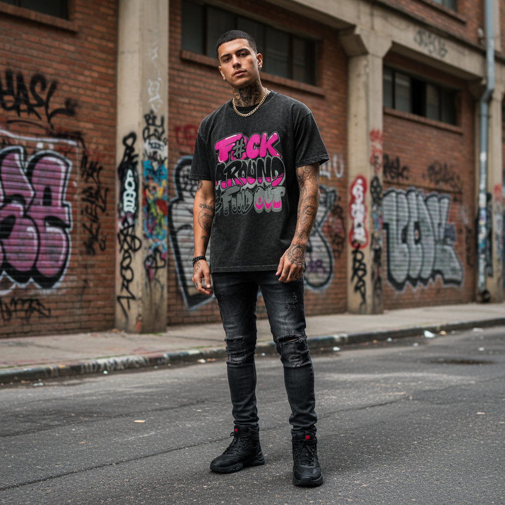 * Around and Find Out Oversized Cotton T-Shirt ODMPOD