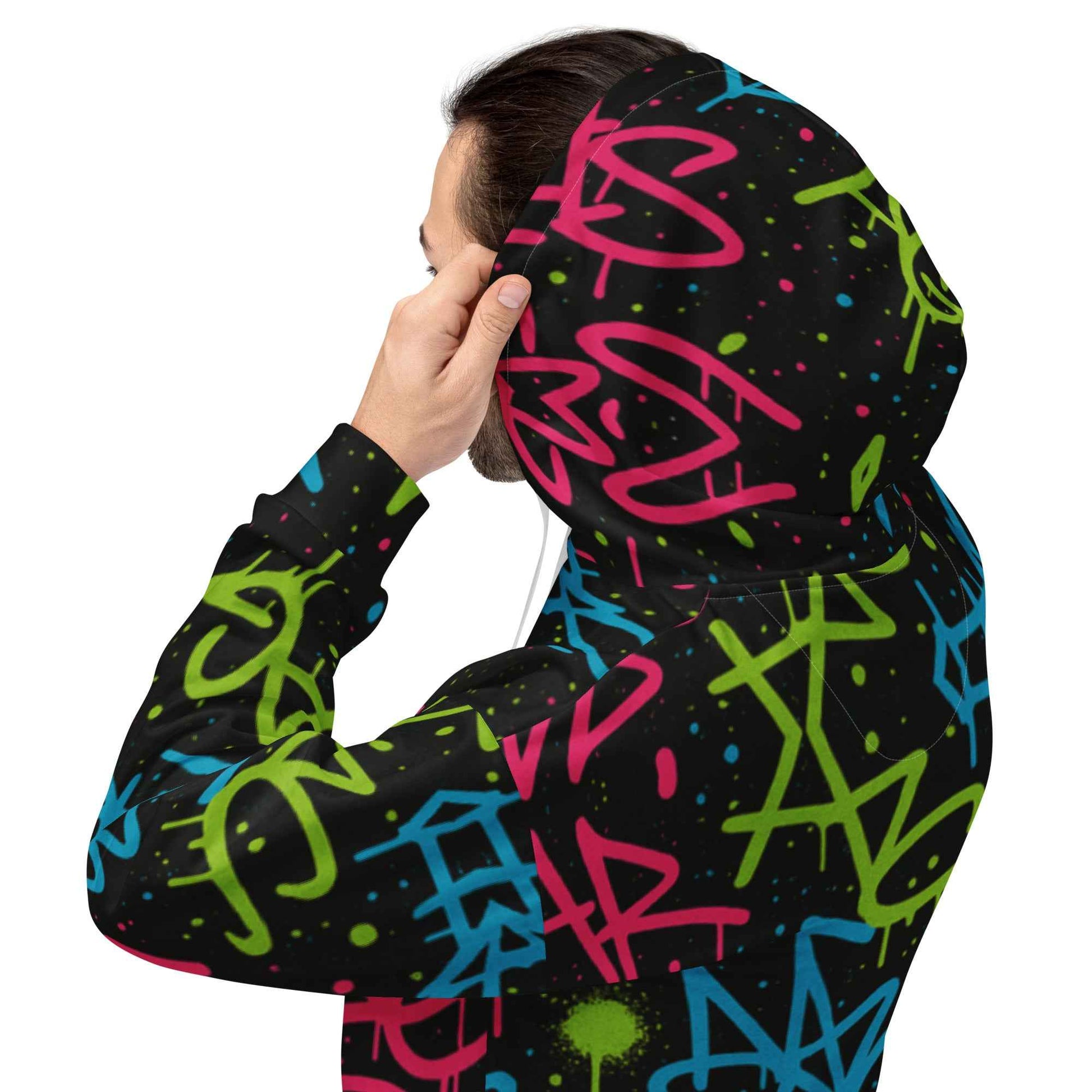 Graffiti Splash All Over Print Hoodie - Pretty Junkie Apparel