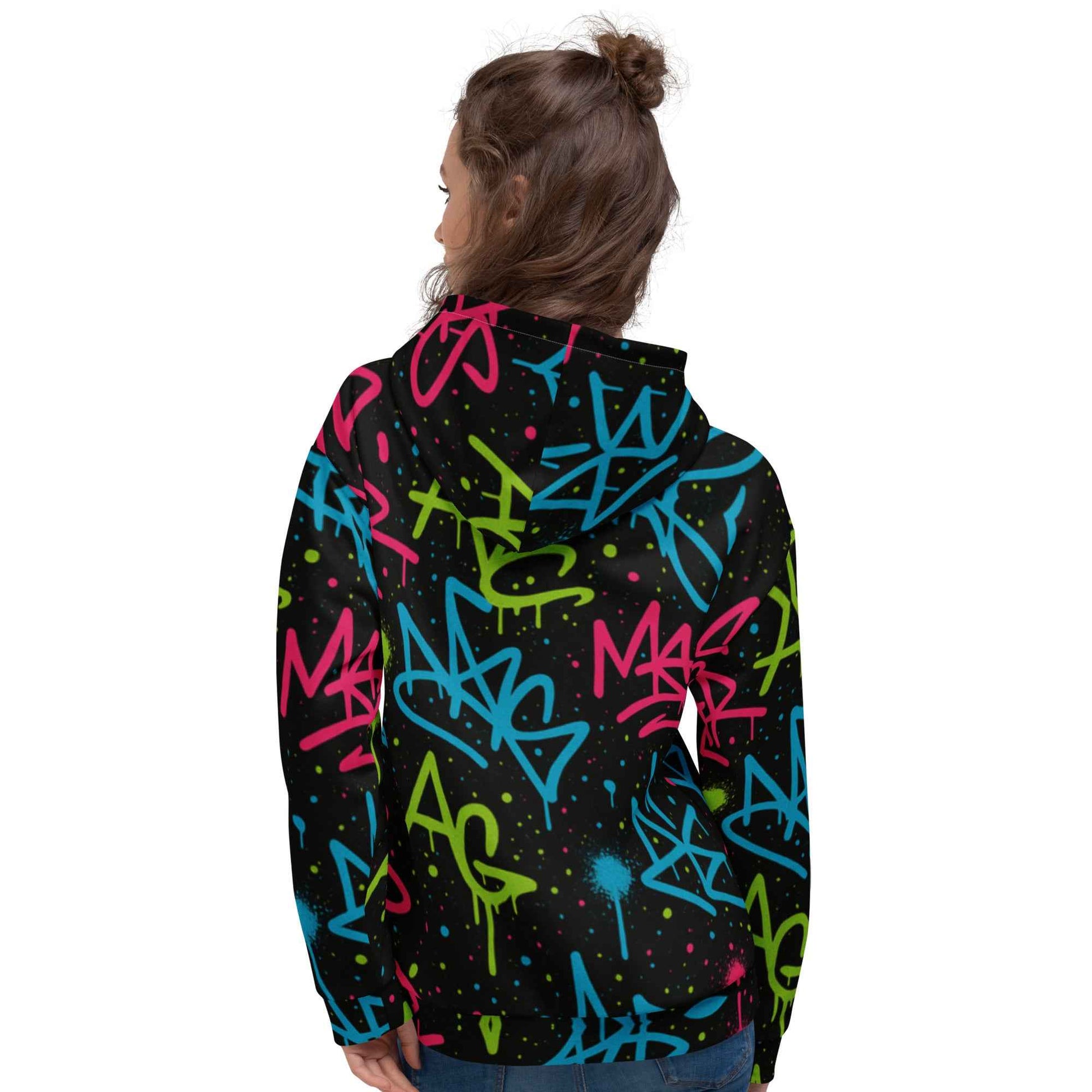 Graffiti Splash All Over Print Hoodie - Pretty Junkie Apparel