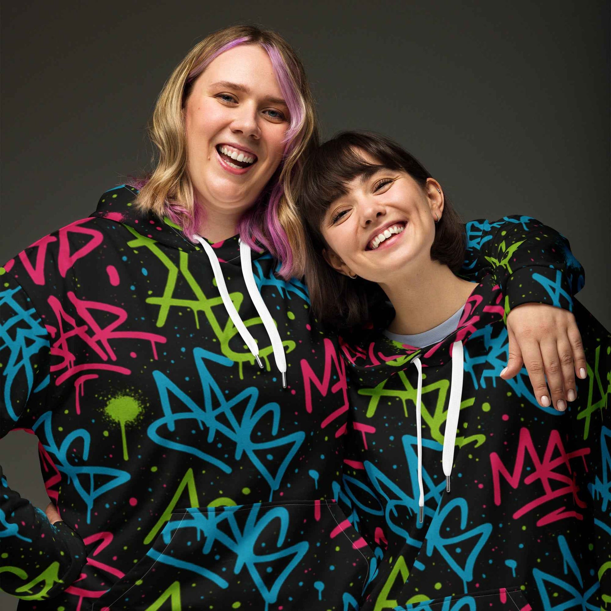 Graffiti Splash All Over Print Hoodie - Pretty Junkie Apparel