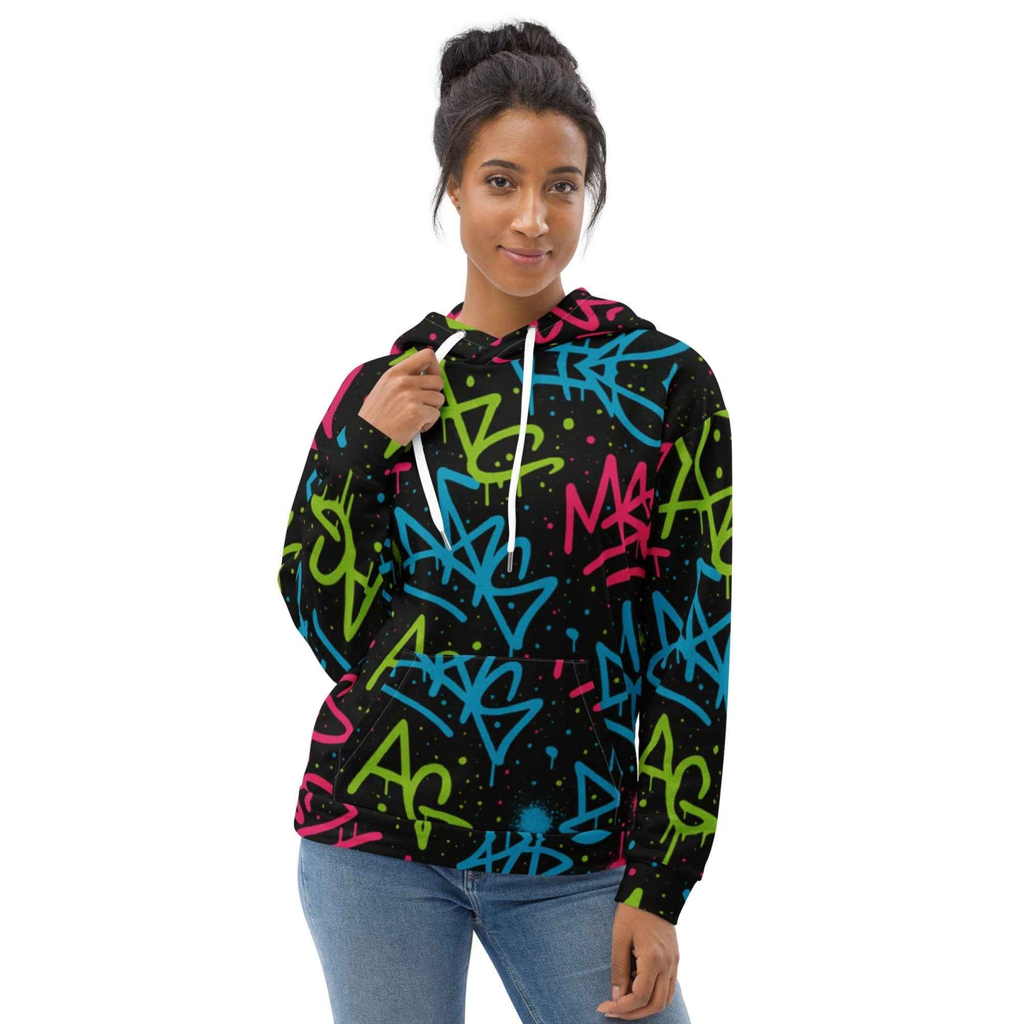 Graffiti Splash All Over Print Hoodie - Pretty Junkie Apparel