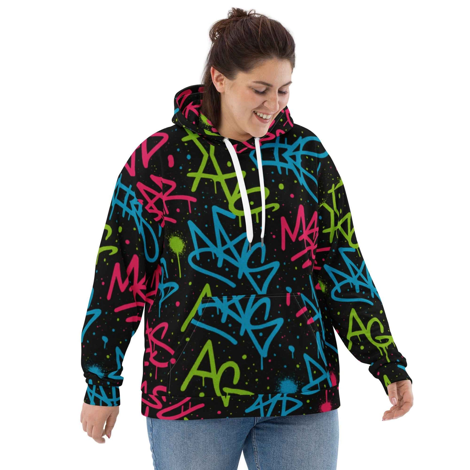 Graffiti Splash All Over Print Hoodie - Pretty Junkie Apparel
