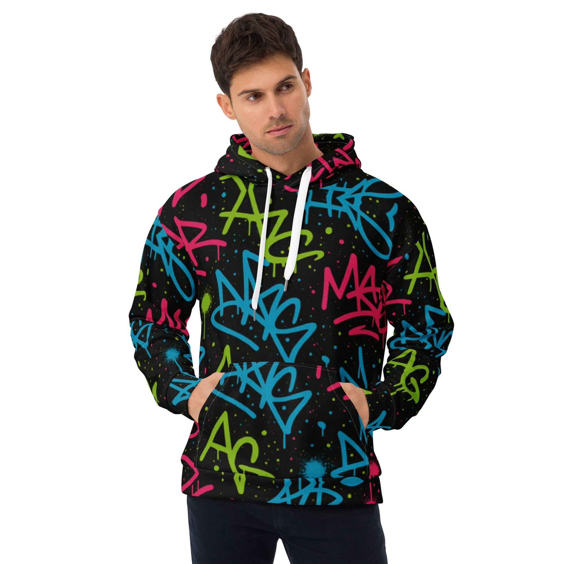 Graffiti Splash All Over Print Hoodie - Pretty Junkie Apparel