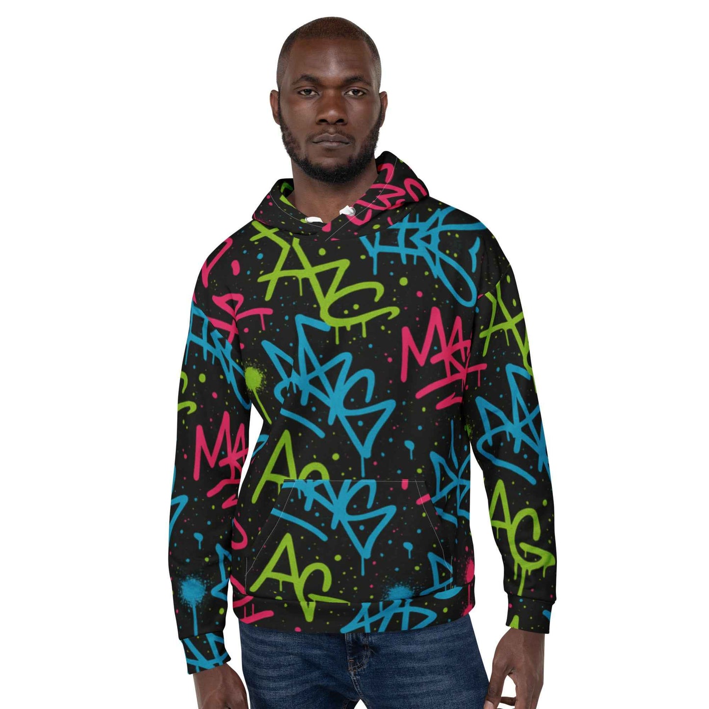 Graffiti Splash All Over Print Hoodie - Pretty Junkie Apparel
