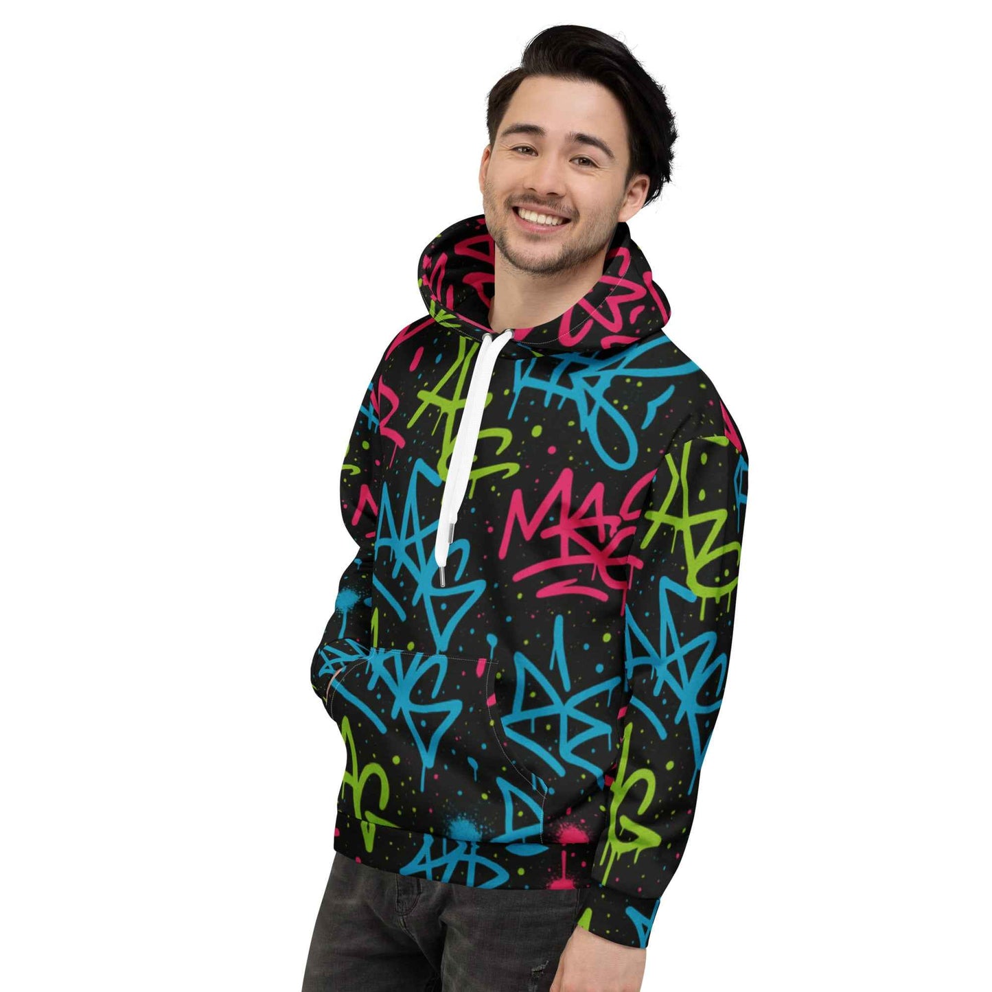 Graffiti Splash All Over Print Hoodie - Pretty Junkie Apparel