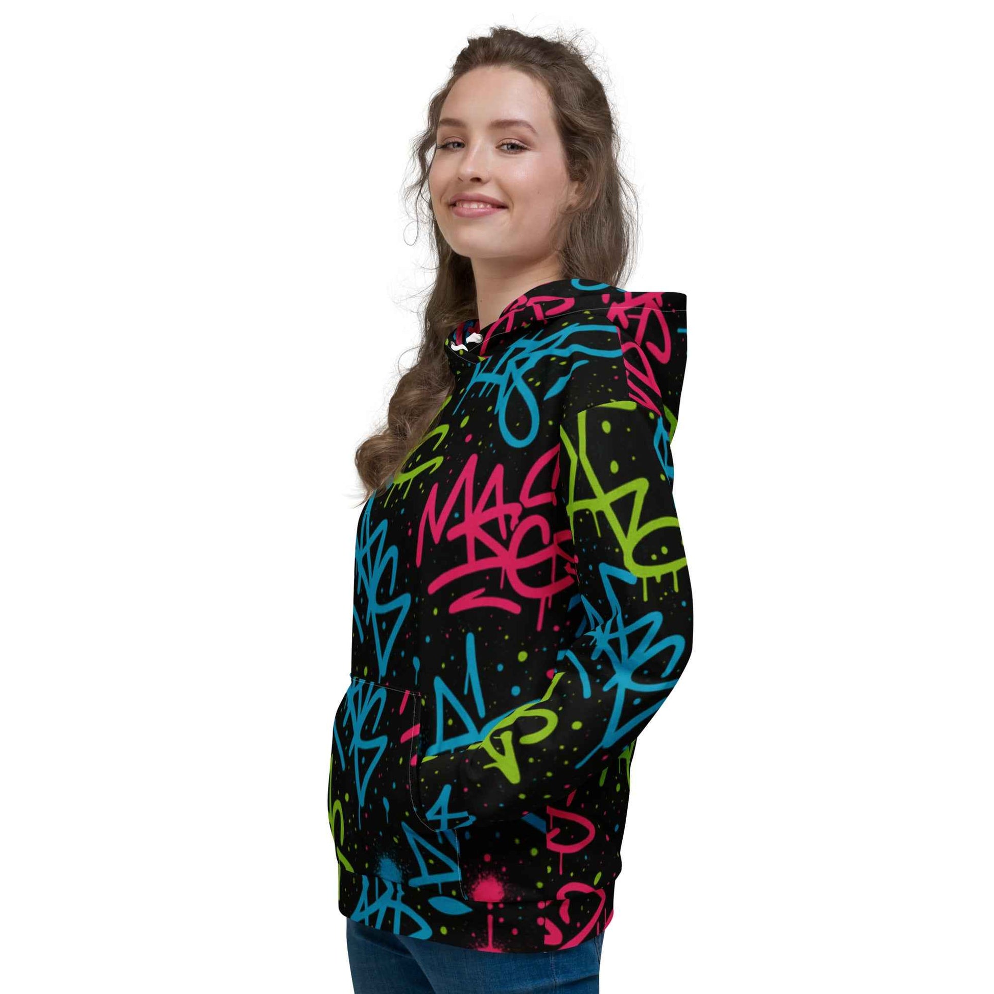Graffiti Splash All Over Print Hoodie - Pretty Junkie Apparel