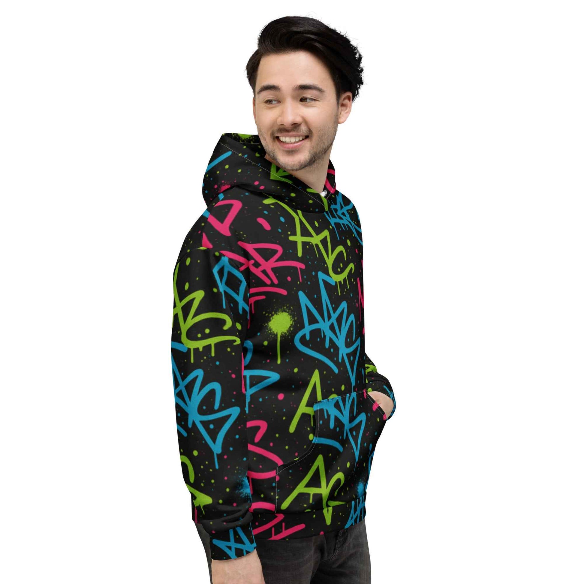 Graffiti Splash All Over Print Hoodie - Pretty Junkie Apparel