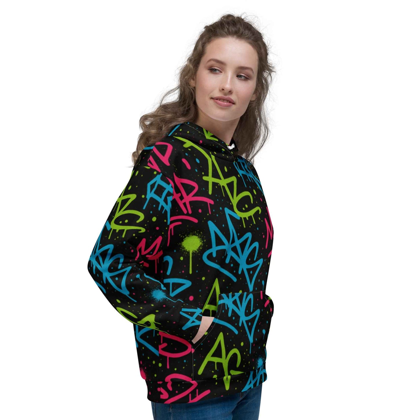 Graffiti Splash All Over Print Hoodie - Pretty Junkie Apparel