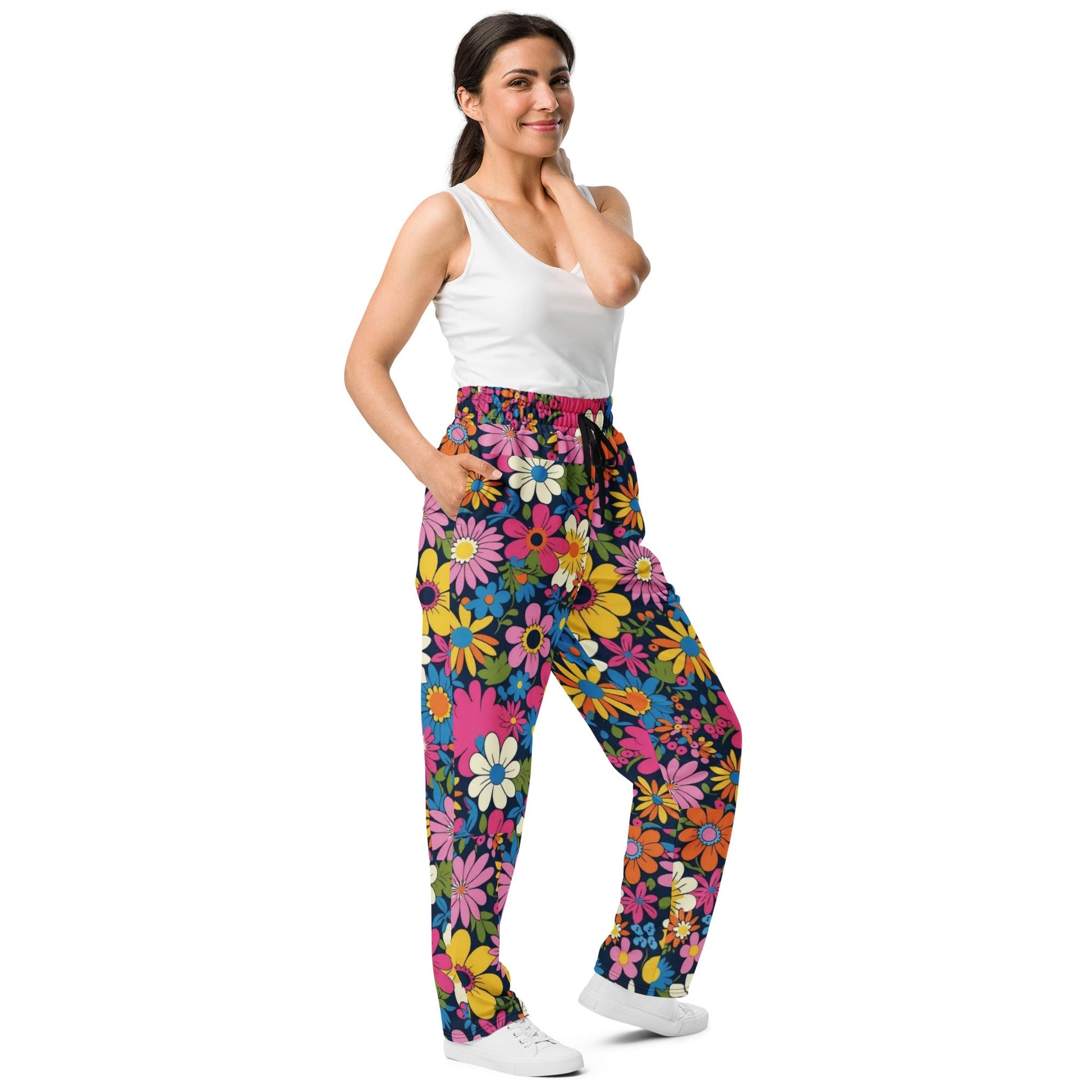 Vintage Bloom Wide-leg joggers Pretty Junkie Apparel