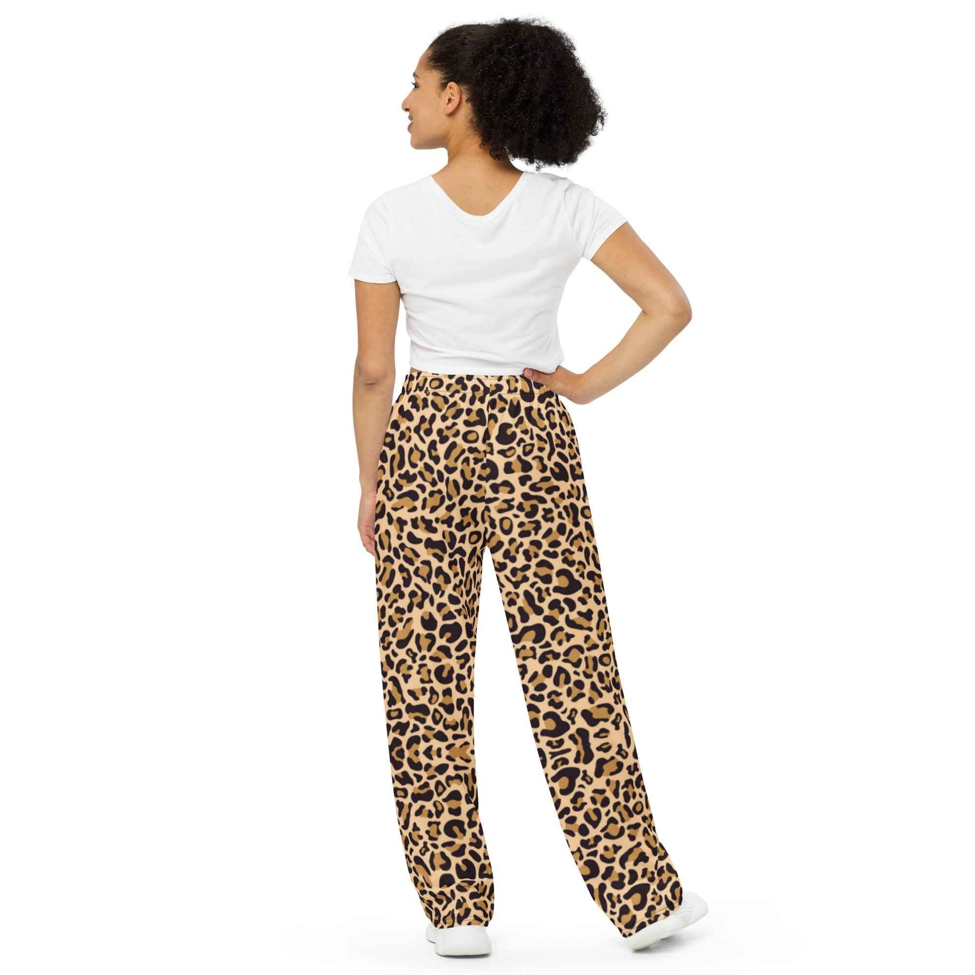 Classic Cheetah Print Wide Leg Pants
