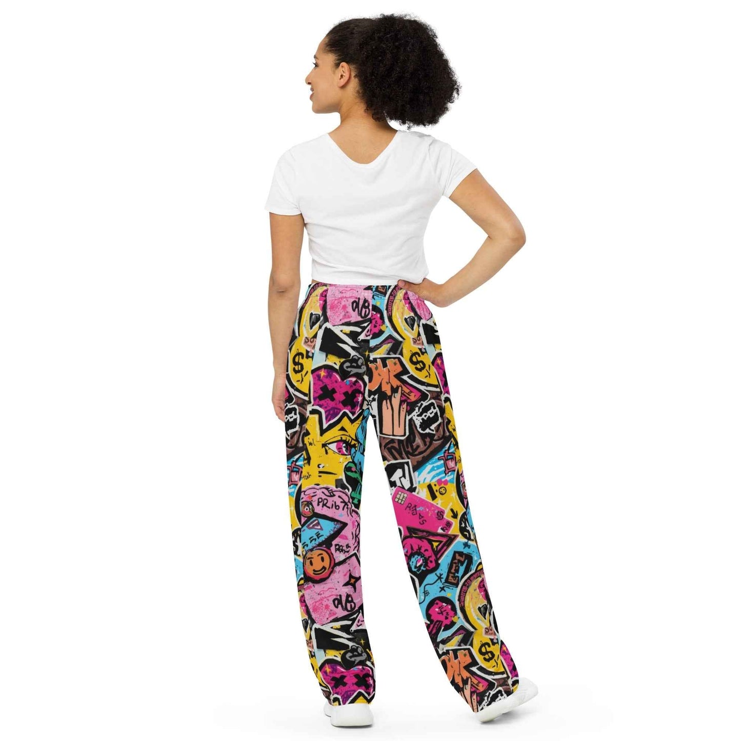 Collage Stitch Baddie Theme Wide Leg Joggers Pretty Junkie Apparel