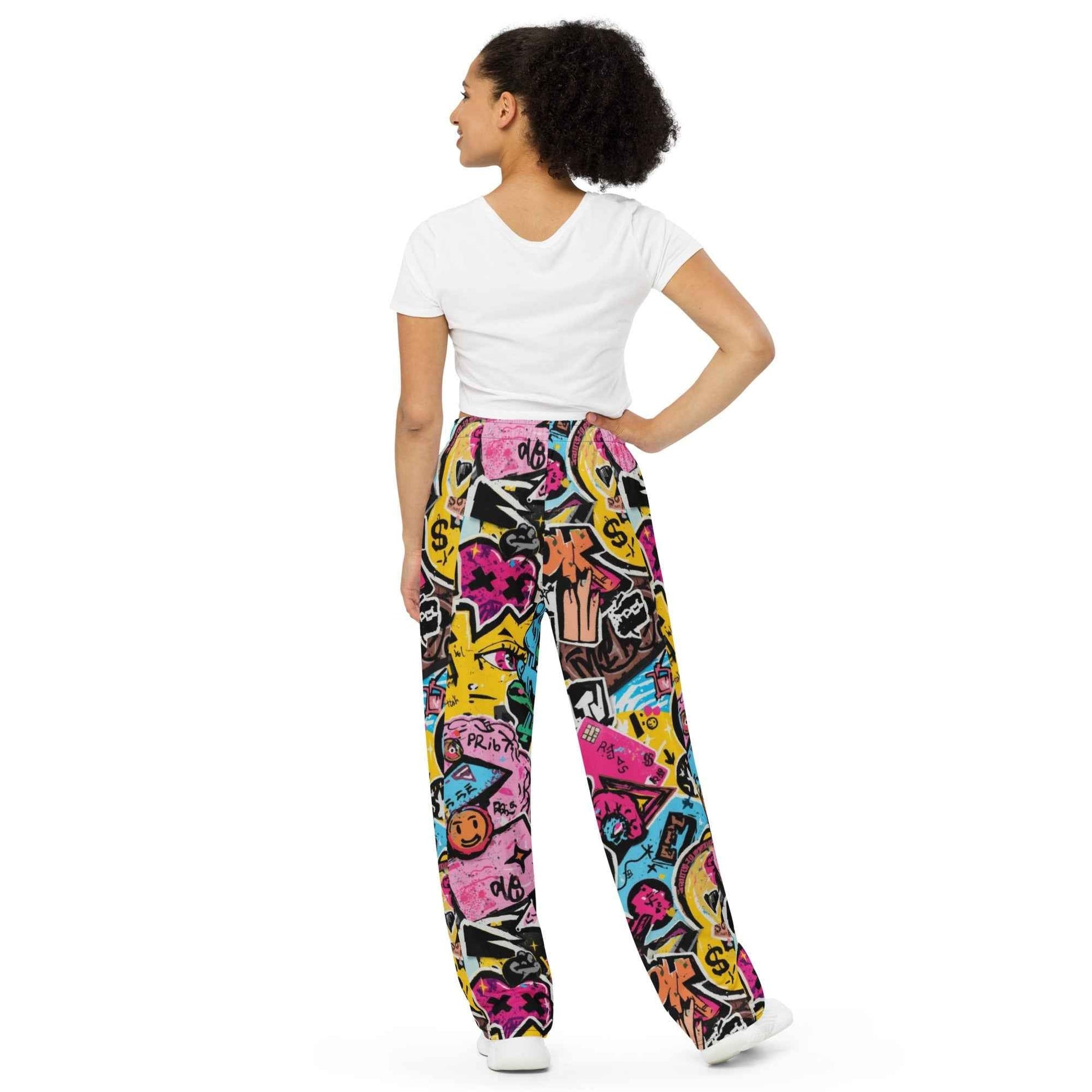 Collage Stitch Baddie Theme Wide Leg Joggers Pretty Junkie Apparel
