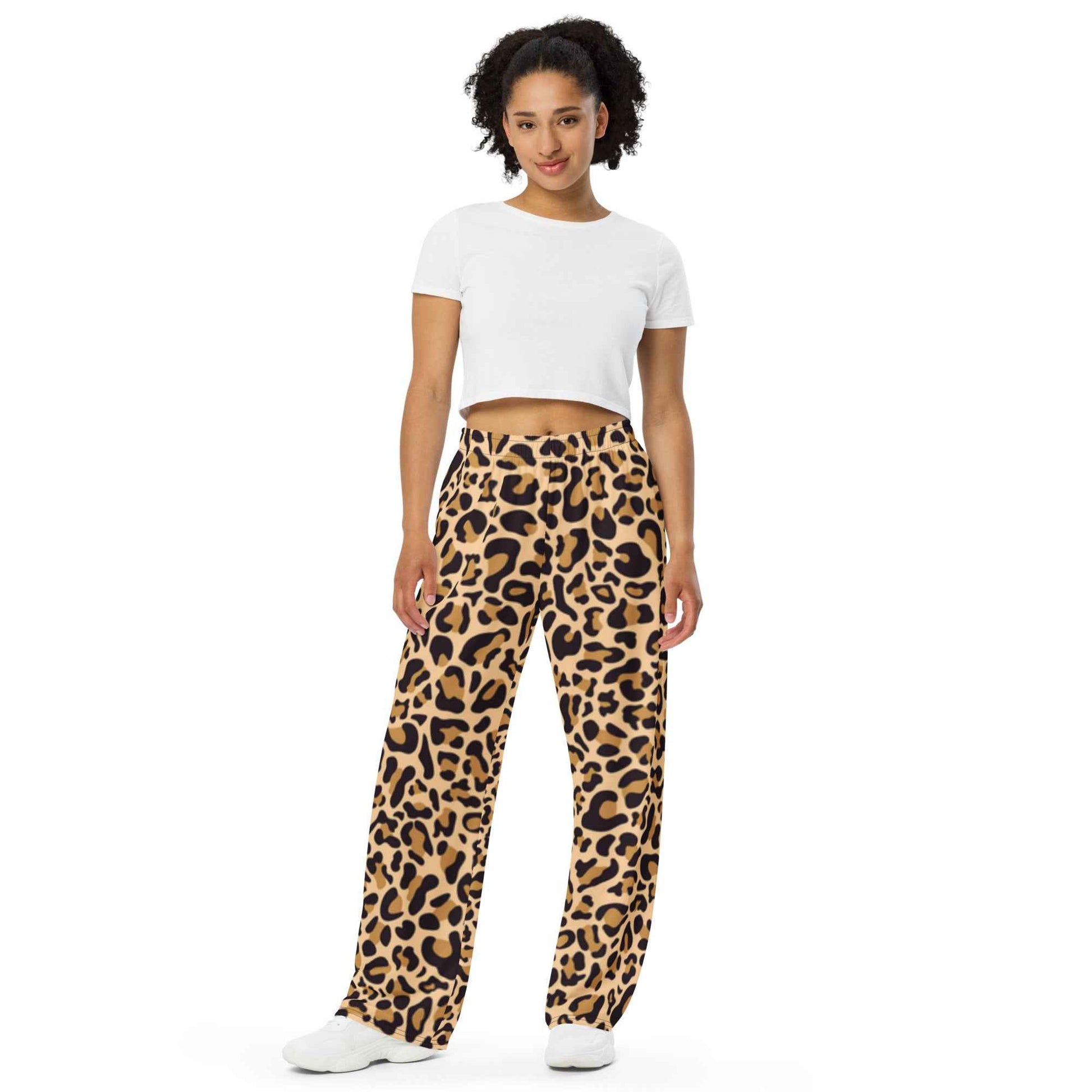 Classic Cheetah Print Wide Leg Pants