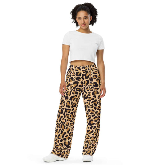 Classic Cheetah Print Wide Leg Pants