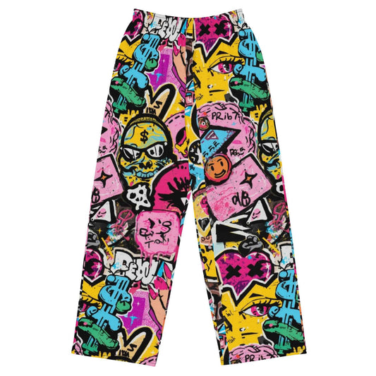 Collage Stitch Baddie Theme Wide Leg Joggers Pretty Junkie Apparel