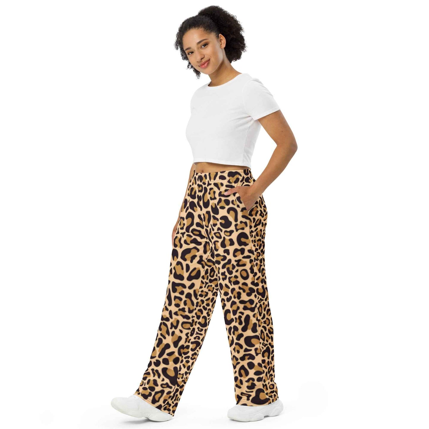 Classic Cheetah Print Wide Leg Pants