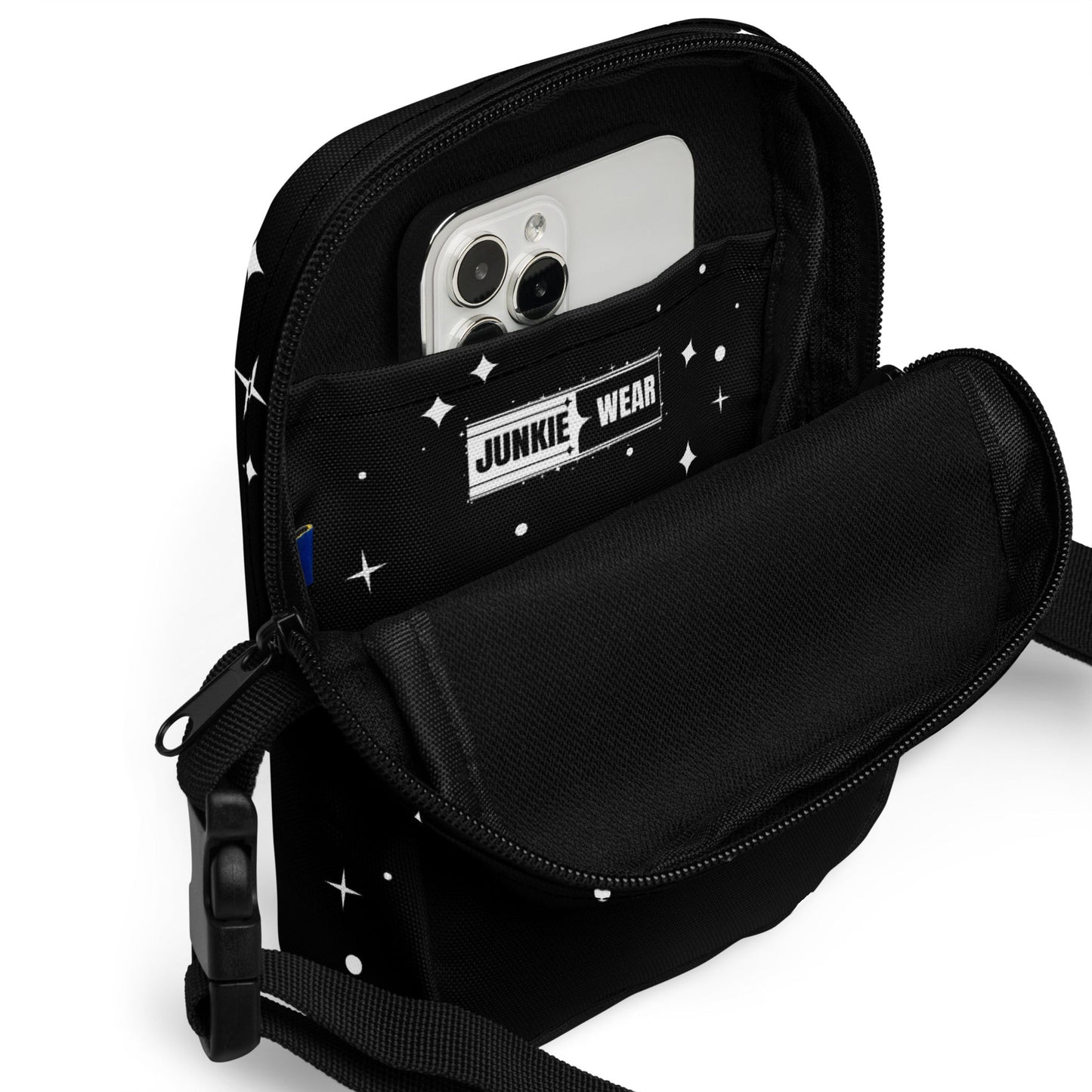 Urban Streetwear Black Utility Crossbody Bag Pretty Junkie Apparel