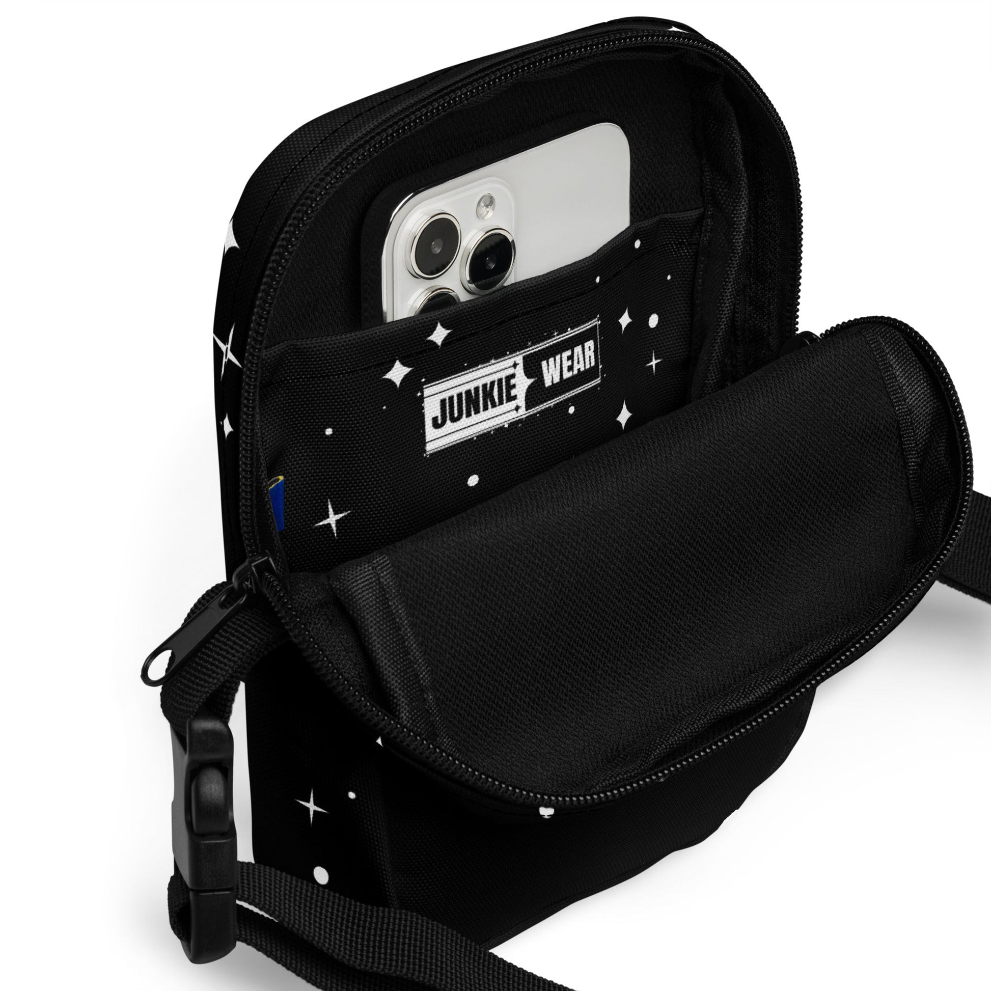 Urban Streetwear Black Utility Crossbody Bag Pretty Junkie Apparel
