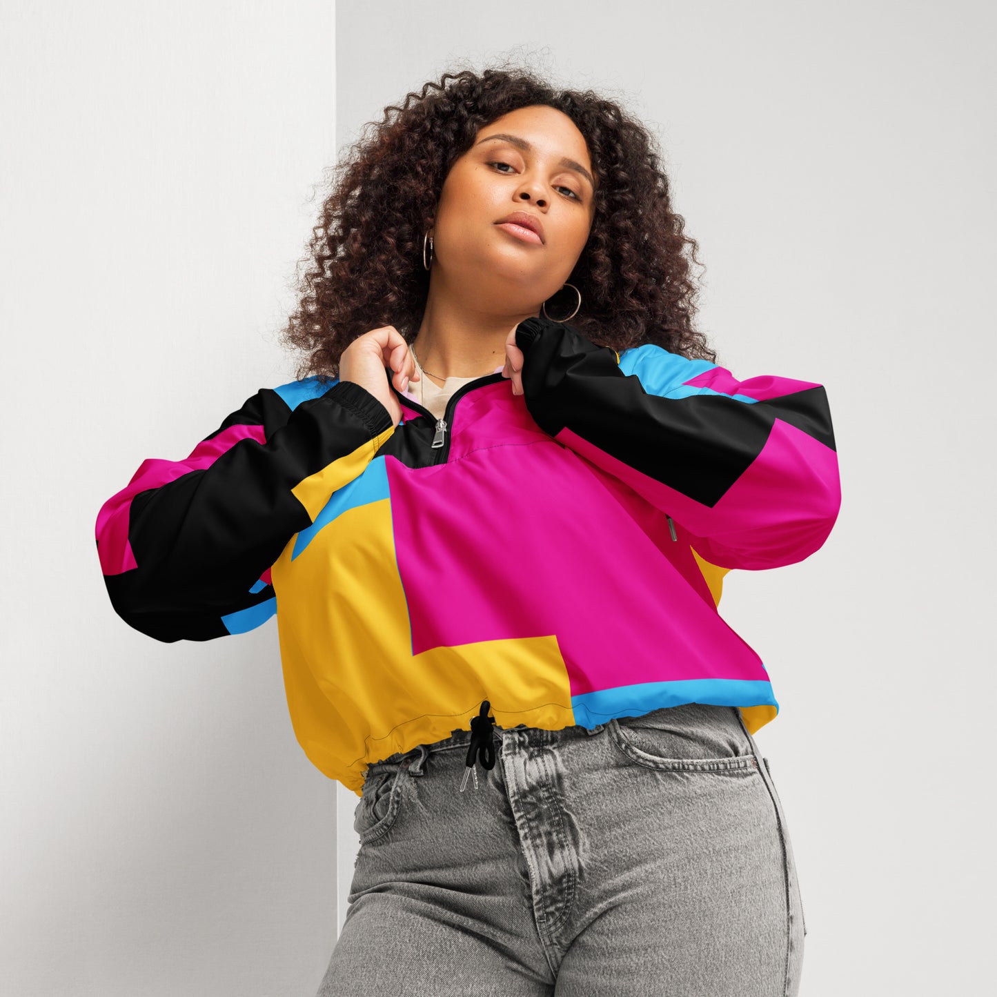 Women's Colorblock Cropped Track Jacket - Pretty Junkie Apparel