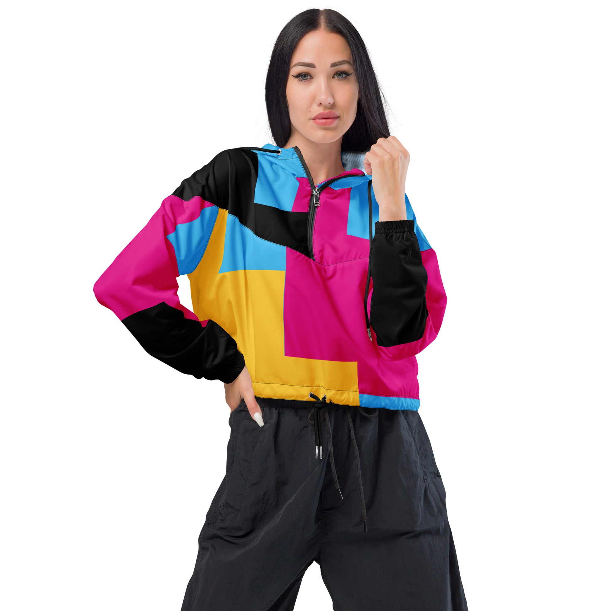 Women's Colorblock Cropped Track Jacket - Pretty Junkie Apparel