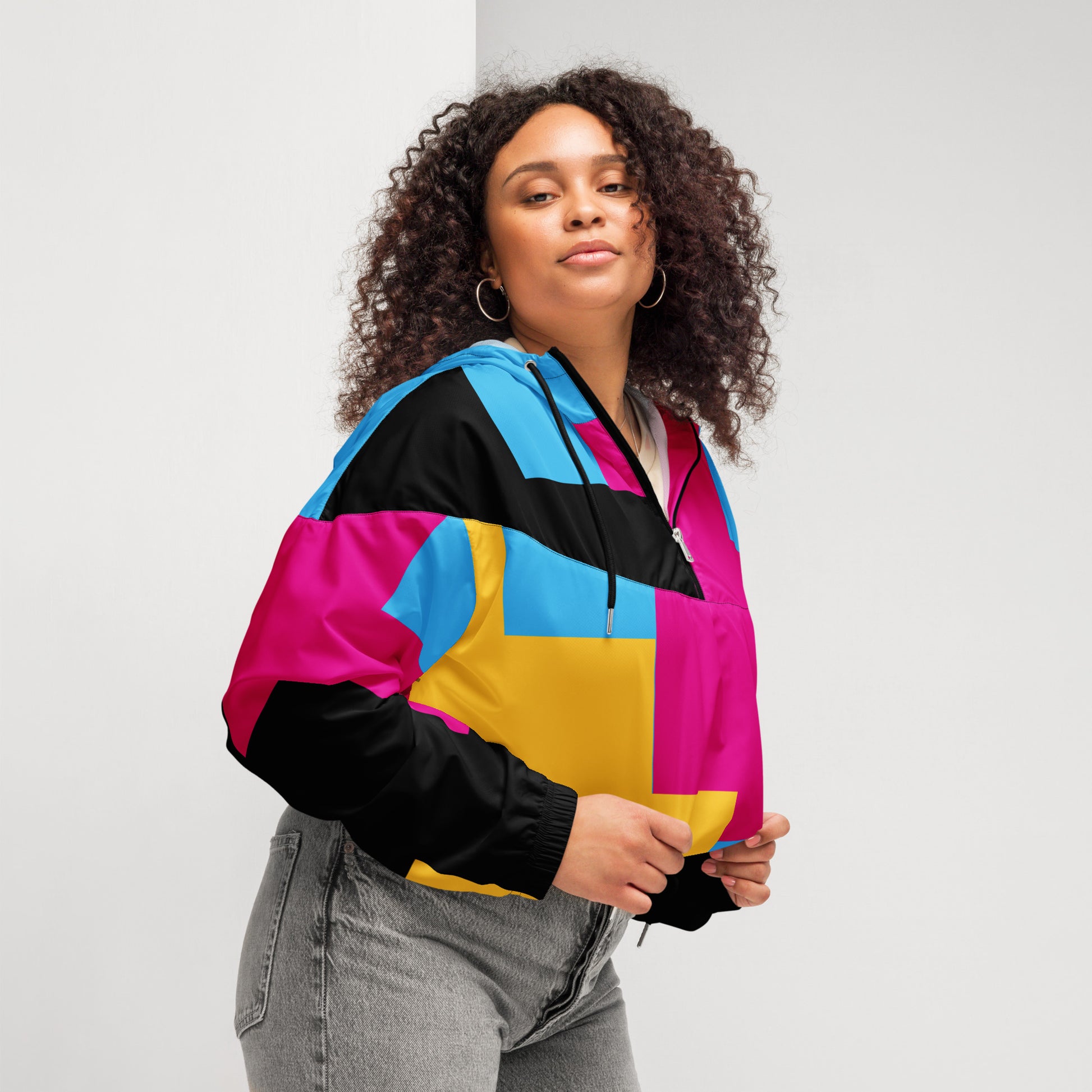 Women's Colorblock Cropped Track Jacket - Pretty Junkie Apparel