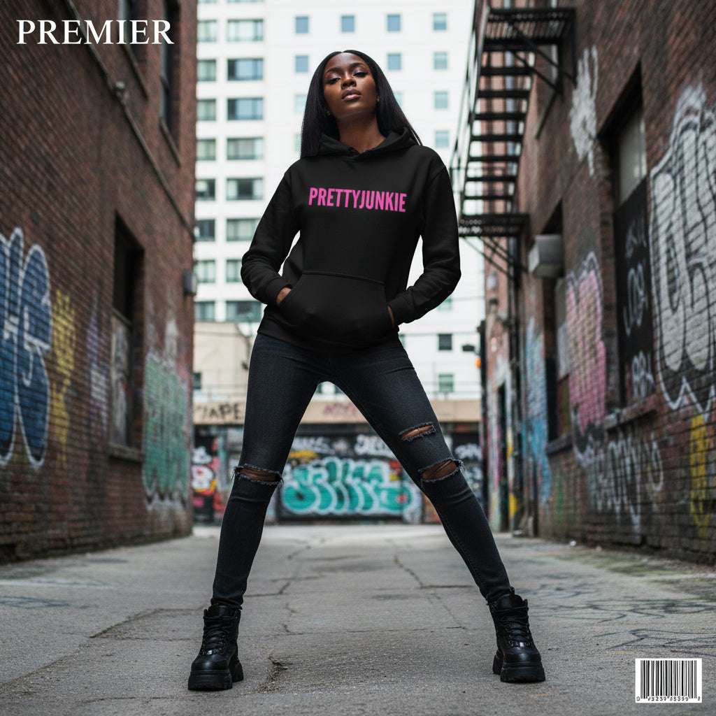 PRETTYJUNKIE Hot Pink Logo Oversized Hoodie Pretty Junkie Apparel