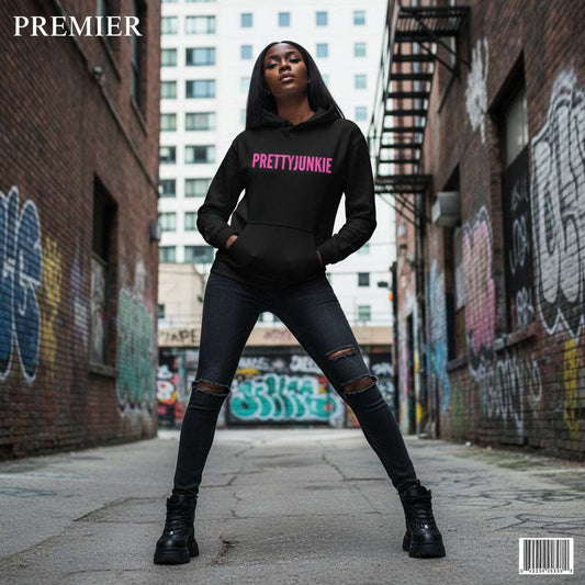 PRETTYJUNKIE Hot Pink Logo Oversized Hoodie Pretty Junkie Apparel