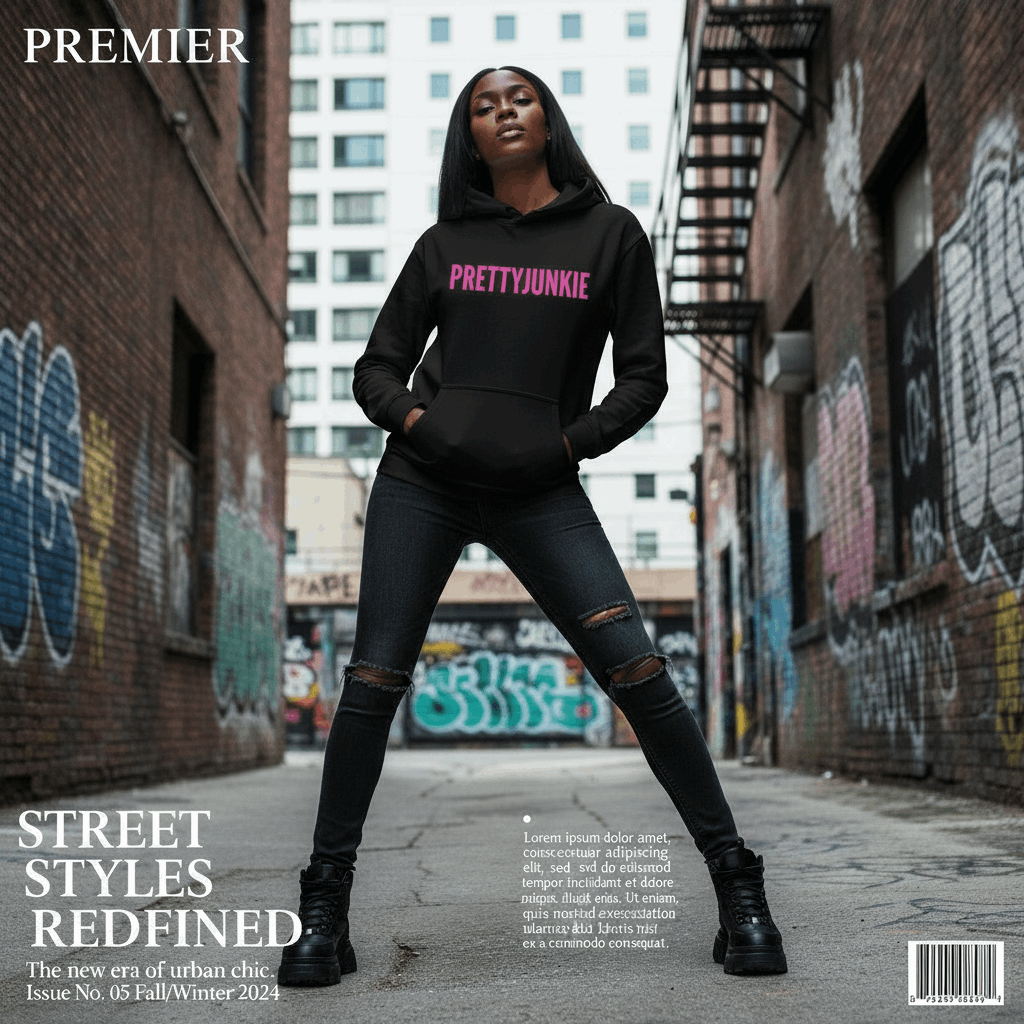 PRETTYJUNKIE Hot Pink Logo Oversized Hoodie Pretty Junkie Apparel