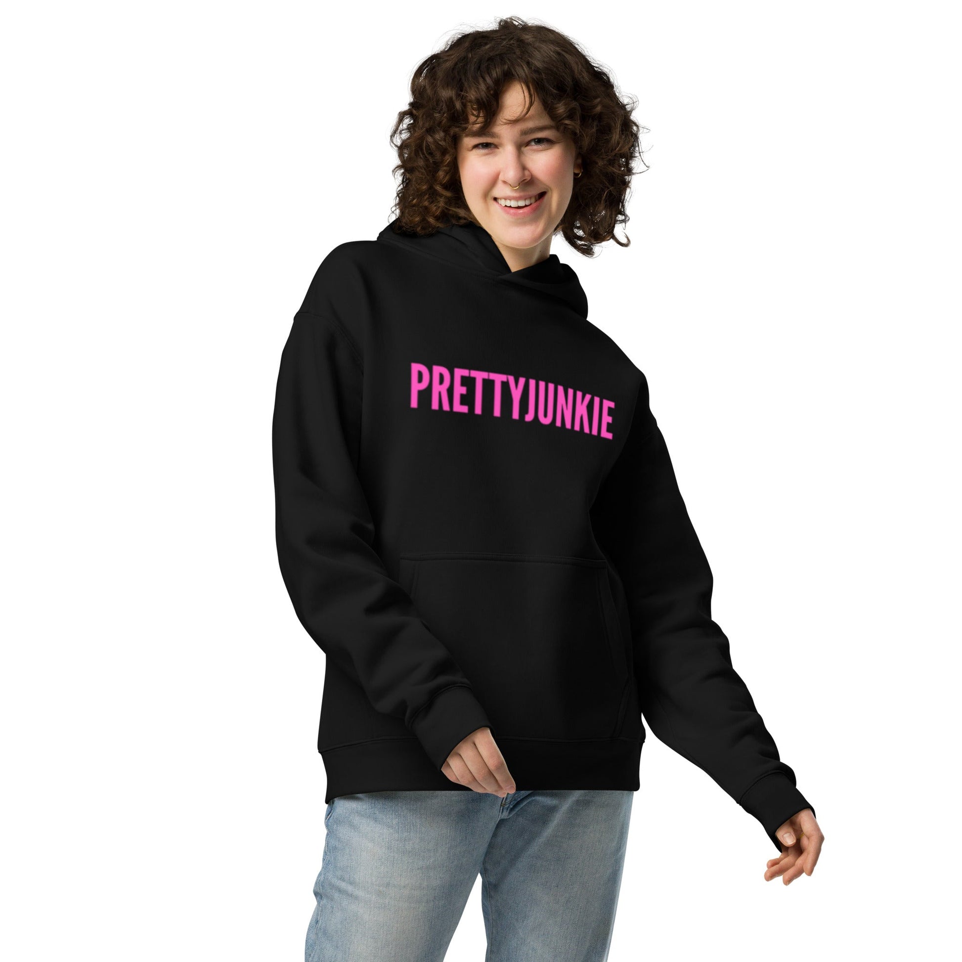 PRETTYJUNKIE Hot Pink Logo Oversized Hoodie Pretty Junkie Apparel