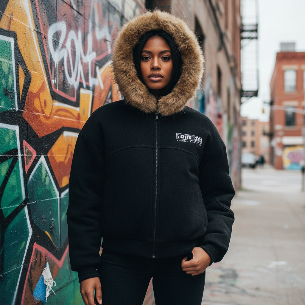 Outerwear | Boxy Detachable Fur Hoodie