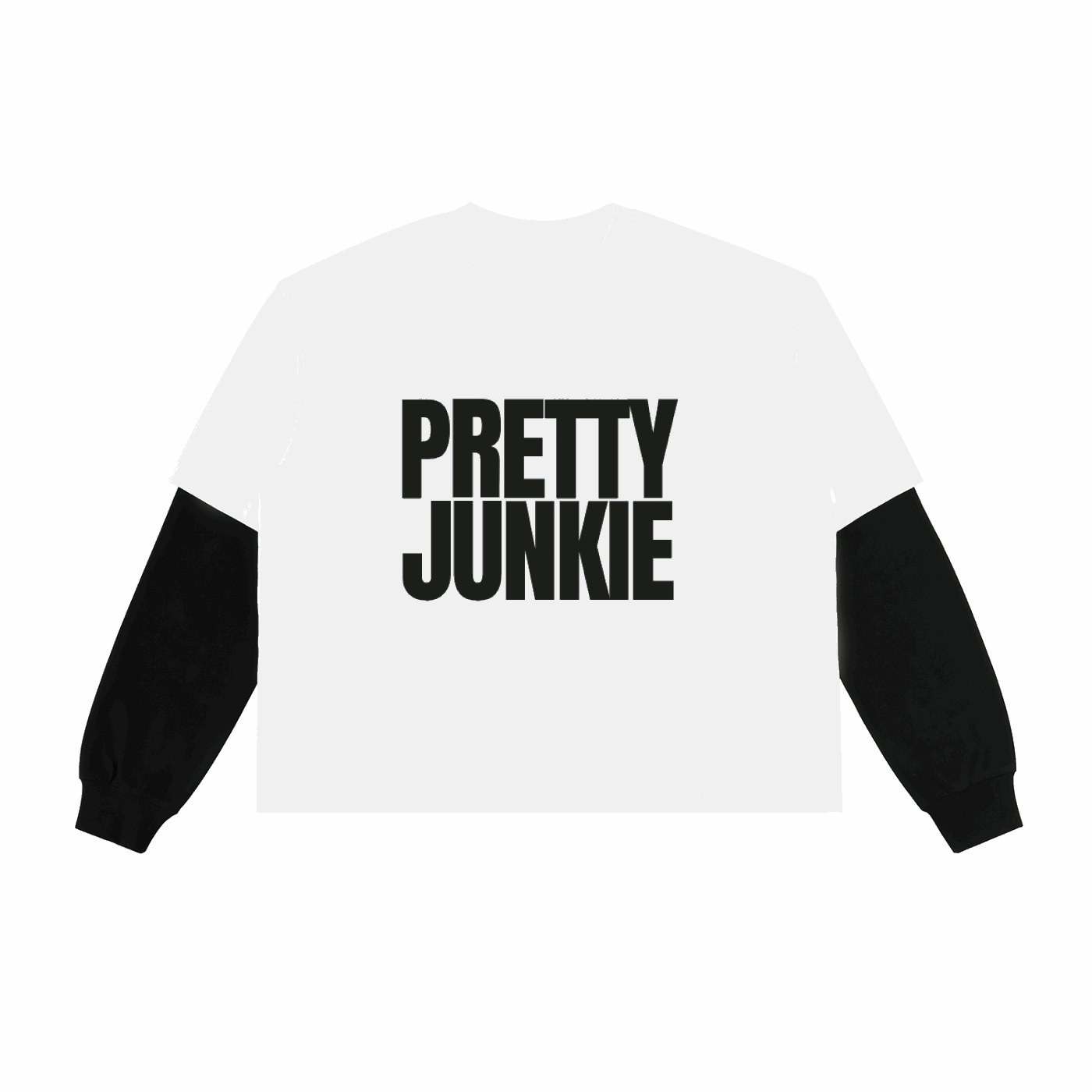 Layered Contrast Sleeve Cotton T-Shirt ODMPOD